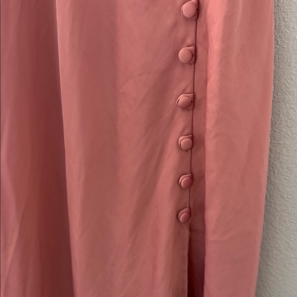 Zara V Neck Dress Pink with Button Accents Large - Picture 3 of 9